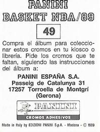 1988-89 Panini Stickers (Spanish) #49 Cliff Robinson Back