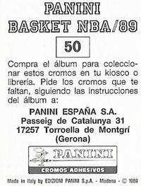 1988-89 Panini Stickers (Spanish) #50 Mike Gminski Back