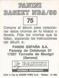 1988-89 Panini Stickers (Spanish) #75 Craig Hodges Back