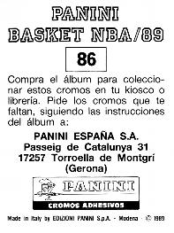 1988-89 Panini Stickers (Spanish) #86 Ron Harper Back