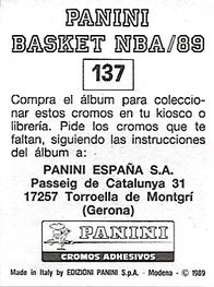 1988-89 Panini Stickers (Spanish) #137 Fat Lever Back
