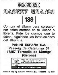 1988-89 Panini Stickers (Spanish) #139 Wayne Cooper Back