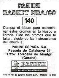 1988-89 Panini Stickers (Spanish) #140 Danny Schayes Back