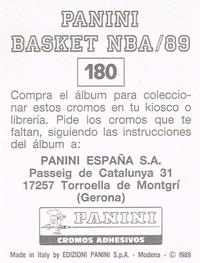 1988-89 Panini Stickers (Spanish) #180 Mark Eaton Back