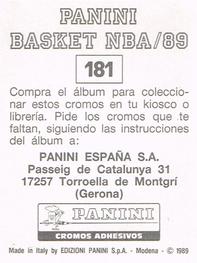 1988-89 Panini Stickers (Spanish) #181 Thurl Bailey Back