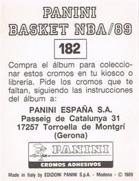 1988-89 Panini Stickers (Spanish) #182 Utah Jazz Jersey Back