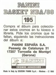 1988-89 Panini Stickers (Spanish) #195 Gary Grant Back