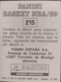 1988-89 Panini Stickers (Spanish) #215 Kevin Johnson Back