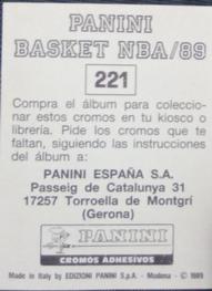 1988-89 Panini Stickers (Spanish) #221 Kevin Johnson Back