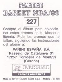 1988-89 Panini Stickers (Spanish) #227 Jerome Kersey Back