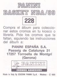 1988-89 Panini Stickers (Spanish) #228 Kiki Vandeweghe Back