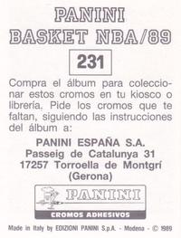 1988-89 Panini Stickers (Spanish) #231 Jerome Kersey Back
