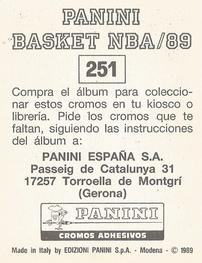 1988-89 Panini Stickers (Spanish) #251 Xavier McDaniel Back