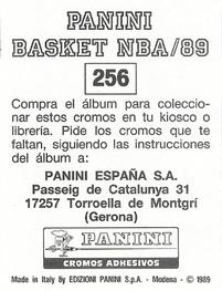 1988-89 Panini Stickers (Spanish) #256 Patrick Ewing / Akeem Olajuwon / Karl Malone Back
