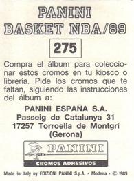 1988-89 Panini Stickers (Spanish) #275 Alex English Back