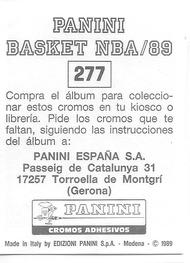 1988-89 Panini Stickers (Spanish) #277 Akeem Olajuwon Back