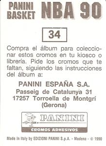 1989-90 Panini Stickers (Spanish) #34 Kenny Walker Back