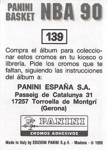 1989-90 Panini Stickers (Spanish) #139 Lafayette Lever Back