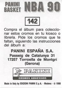 1989-90 Panini Stickers (Spanish) #142 Jerome Lane Back