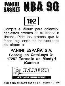 1989-90 Panini Stickers (Spanish) #192 Ron Harper Back