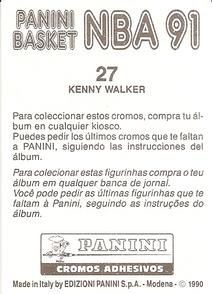 1990-91 Panini Stickers (Spanish) #27 Kenny Walker Back