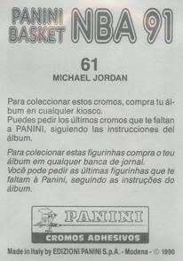 1990-91 Panini Stickers (Spanish) #61 Michael Jordan Back