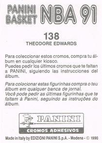 1990-91 Panini Stickers (Spanish) #138 Blue Edwards Back