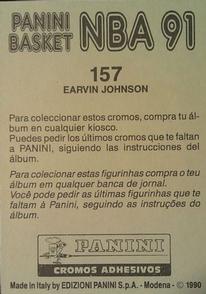 1990-91 Panini Stickers (Spanish) #157 Magic Johnson Back