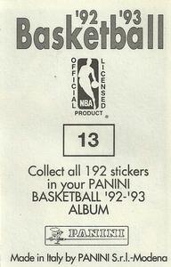 1992-93 Panini Stickers #13 Eastern Playoffs (Action scene left) Back