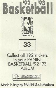 1992-93 Panini Stickers #33 James Worthy Back