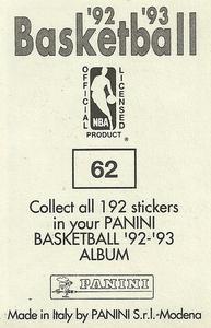 1992-93 Panini Stickers #62 Dana Barros Back