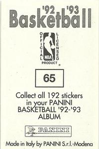 1992-93 Panini Stickers #65 Terry Davis Back