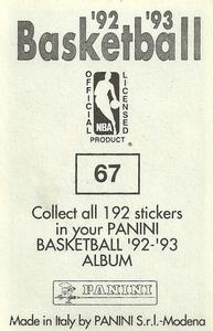 1992-93 Panini Stickers #67 Mike Iuzzolino Back