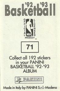 1992-93 Panini Stickers #71 Dikembe Mutombo Back