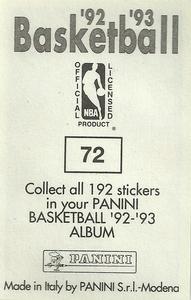1992-93 Panini Stickers #72 Mark Macon Back