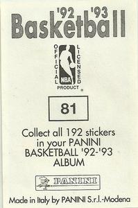1992-93 Panini Stickers #81 Pooh Richardson Back