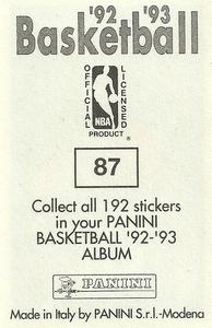 1992-93 Panini Stickers #87 David Robinson Back