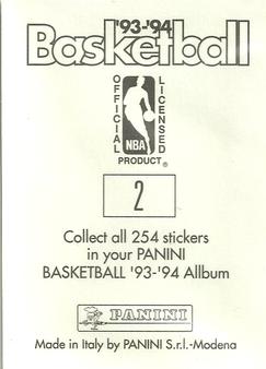 1993-94 Panini Stickers #2 John Paxson  Back