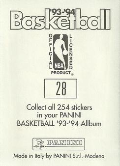 1993-94 Panini Stickers #28 Anthony Peeler  Back