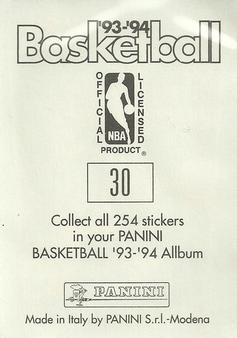 1993-94 Panini Stickers #30 Sedale Threatt  Back