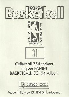 1993-94 Panini Stickers #31 James Worthy  Back