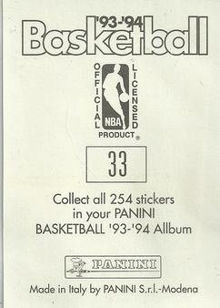 1993-94 Panini Stickers #33 Charles Barkley  Back