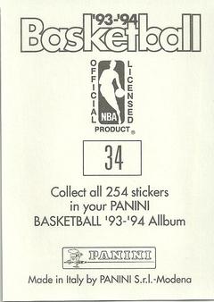1993-94 Panini Stickers #34 Cedric Ceballos  Back