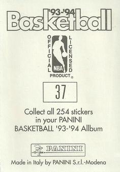 1993-94 Panini Stickers #37 Richard Dumas  Back
