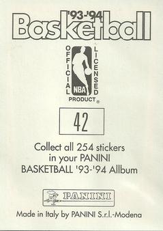 1993-94 Panini Stickers #42 Mario Elie  Back