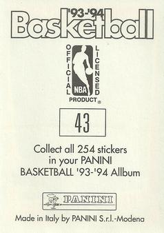 1993-94 Panini Stickers #43 Harvey Grant  Back