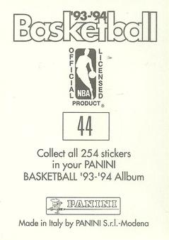 1993-94 Panini Stickers #44 Trailblazers Team Logo  Back