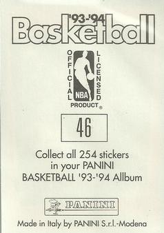 1993-94 Panini Stickers #46 Terry Porter  Back