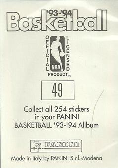 1993-94 Panini Stickers #49 Buck Williams  Back