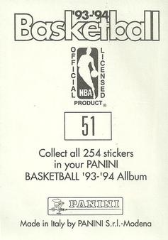 1993-94 Panini Stickers #51 Duane Causwell  Back